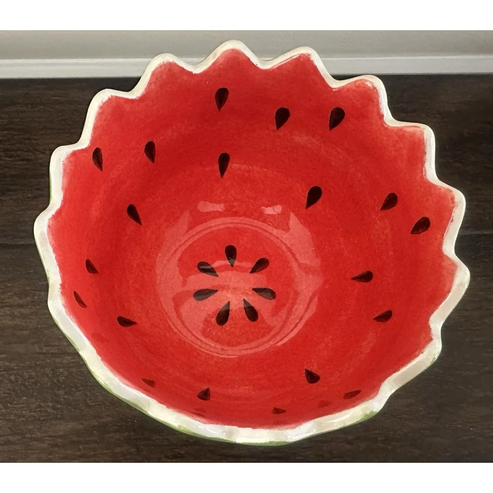 Pier One Set Of 2 Watermelon Serving Bowls  Nesting Bowls Summer Serving‎ Bowls